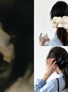 虞书欣林晚星同款白色发圈女法式碎花蝴蝶结大肠圈低马尾发绳头饰