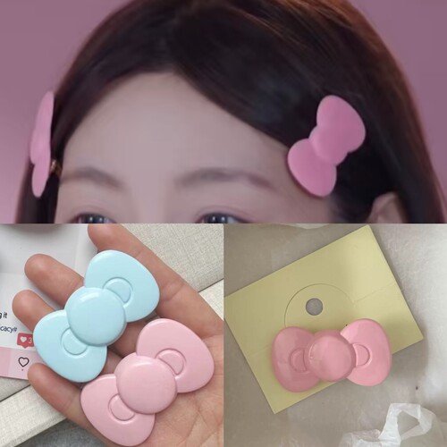 迪迪痞幼同款发夹女粉色蝴蝶结发卡美少女刘海侧边夹子洗脸头发饰