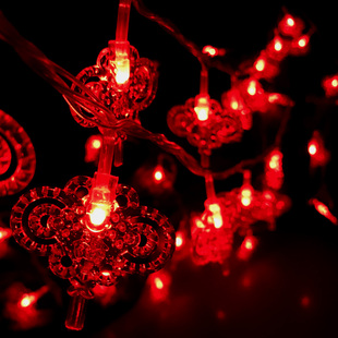 中国结灯笼春节过年新年小彩灯氛围灯串灯闪灯满天星农村院子装饰