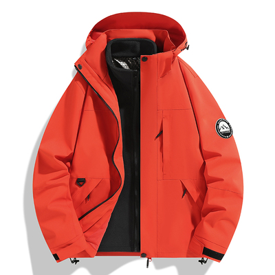 帝宇神龙采购产品户外女夹克三合一天鹅绒加厚可拆卸两件套登山防