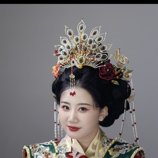 汉服头饰古风发饰发冠发簪九尾正凤女儿国婚嫁款王熙凤同款金丝凤