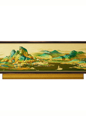 中国农业银行青绿之间千里江山图足银摆件全新正品