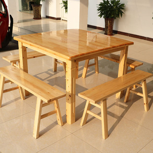 实木餐桌椅组合饭店长方形正方形家用餐桌小户型饭桌四方桌八仙桌