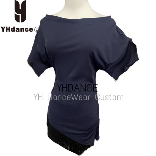 YHDANCE拉丁舞服短袖蝙蝠袖上衣显瘦遮肉练舞艺考表演女教课c461