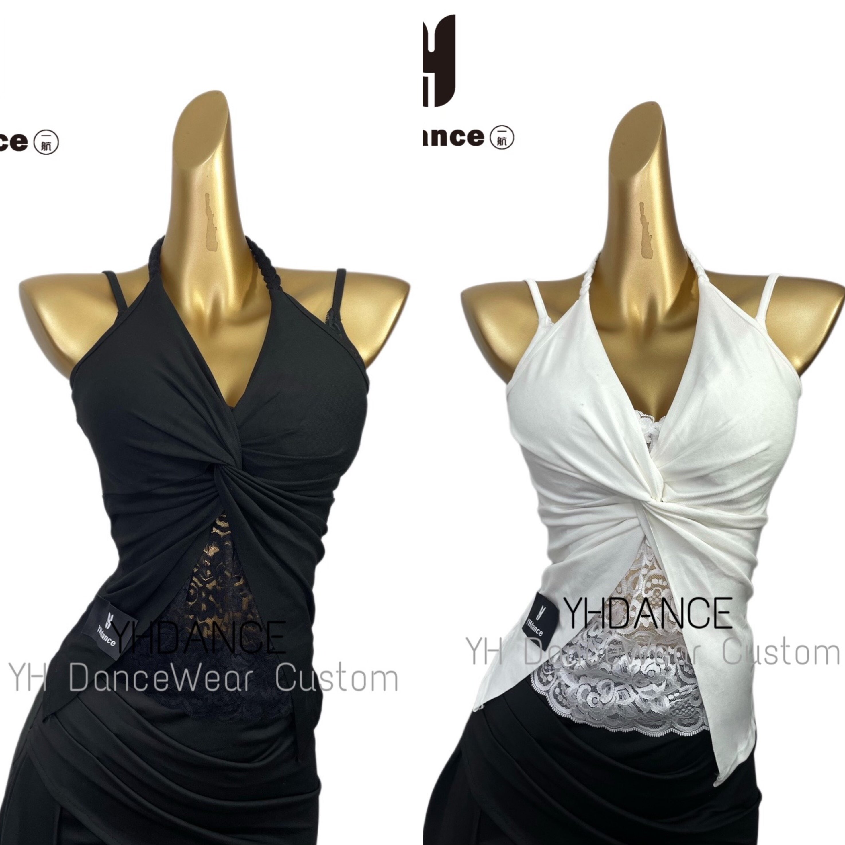 YHDANCE拉丁舞服女成人练功服上衣新款吊带露肩套装专业比赛服装