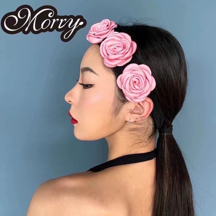 拉丁舞发饰三朵花朵发带多色女士表演艺考演出超美配饰头饰特价02