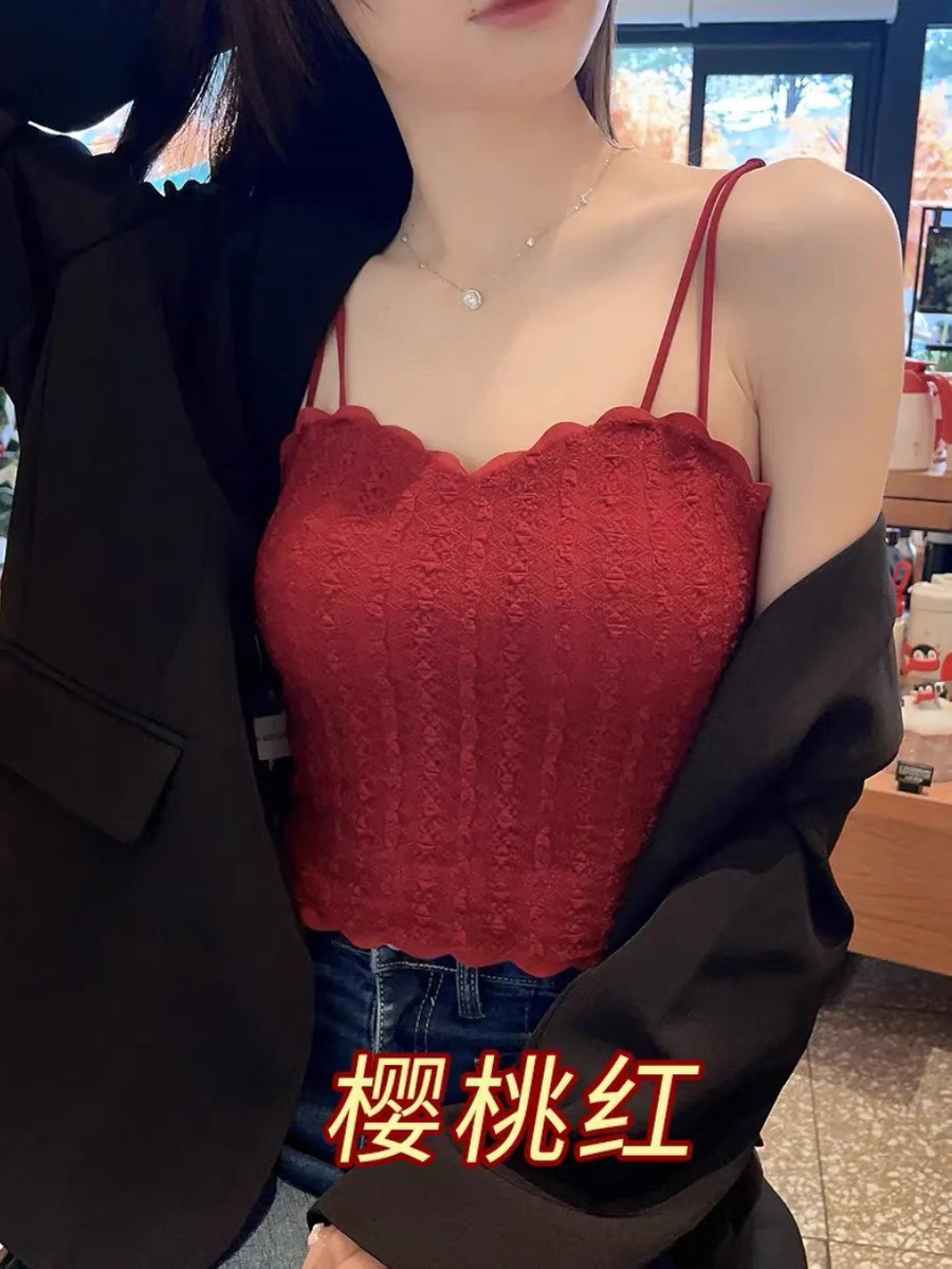 拉丁舞国标舞蹈摩登蕾丝美背内衣裹胸抹胸内搭打底带胸垫练功服