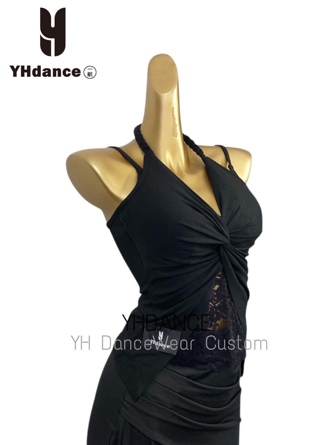 YHDANCE拉丁舞服女成人练功服上衣新款吊带露肩套装专业比赛服装
