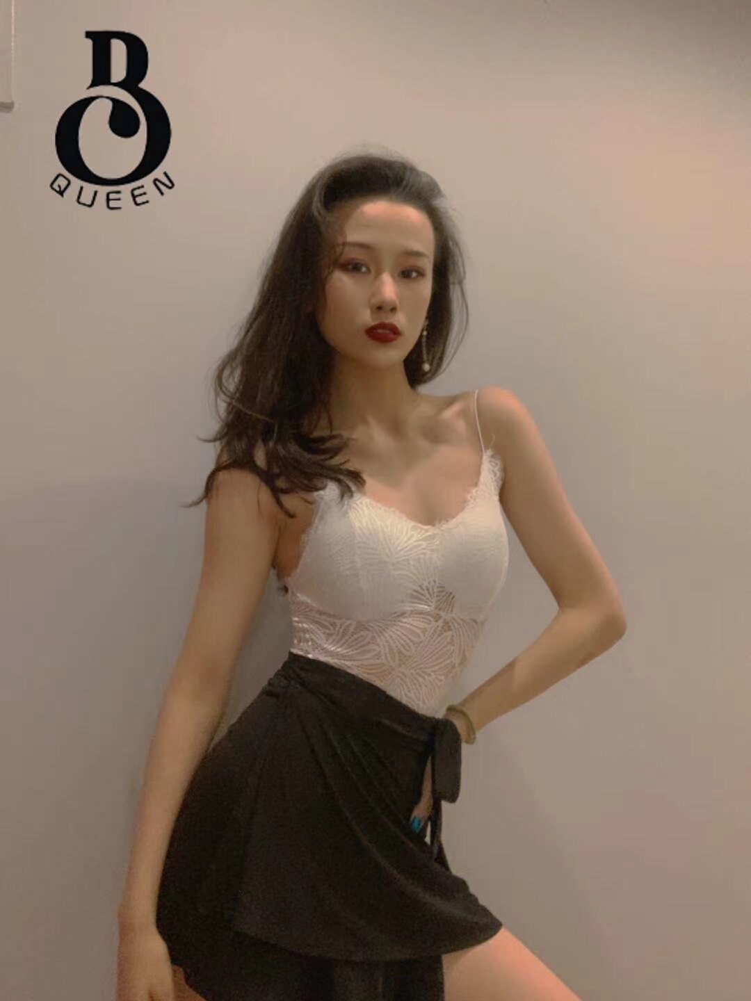 拉丁舞练功服女成人蕾丝吊带系带裙套装上衣跳舞性感特价艺考表演