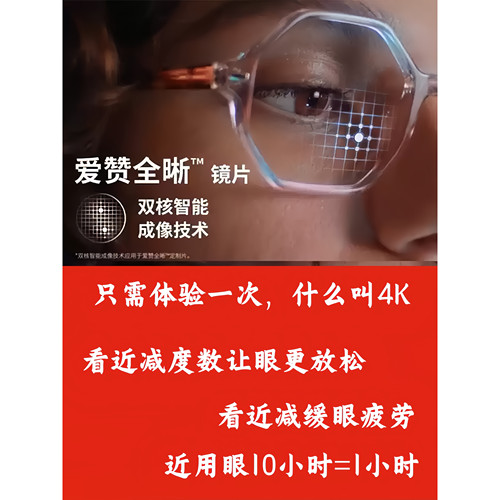 依视路爱赞数码钻晶膜臻高清适界防蓝光膜御近视防蓝光镜双核智能 - 封面