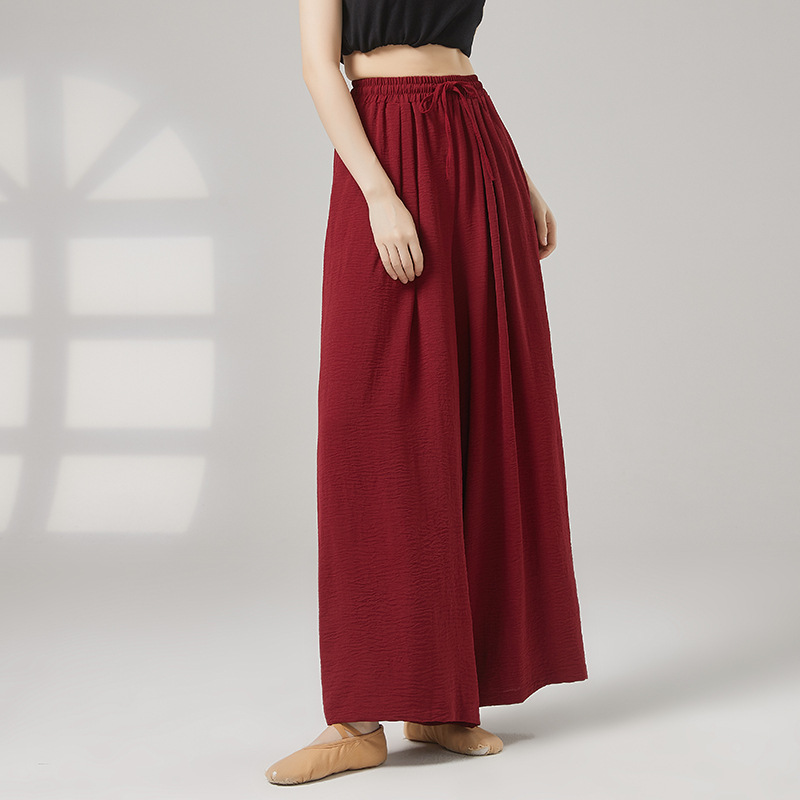 古典舞宽松阔腿裤中国舞高腰显瘦长裤现代舞学生练功服形体裤子女