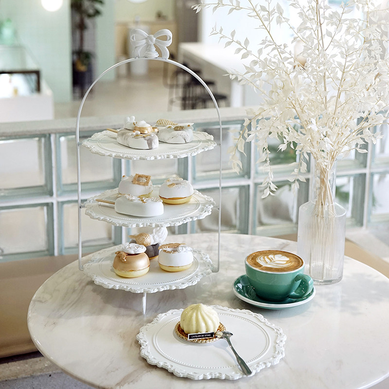 点心架蛋糕房甜品架欧美多层蛋糕架收纳茶几果盘样板房花边摆盘