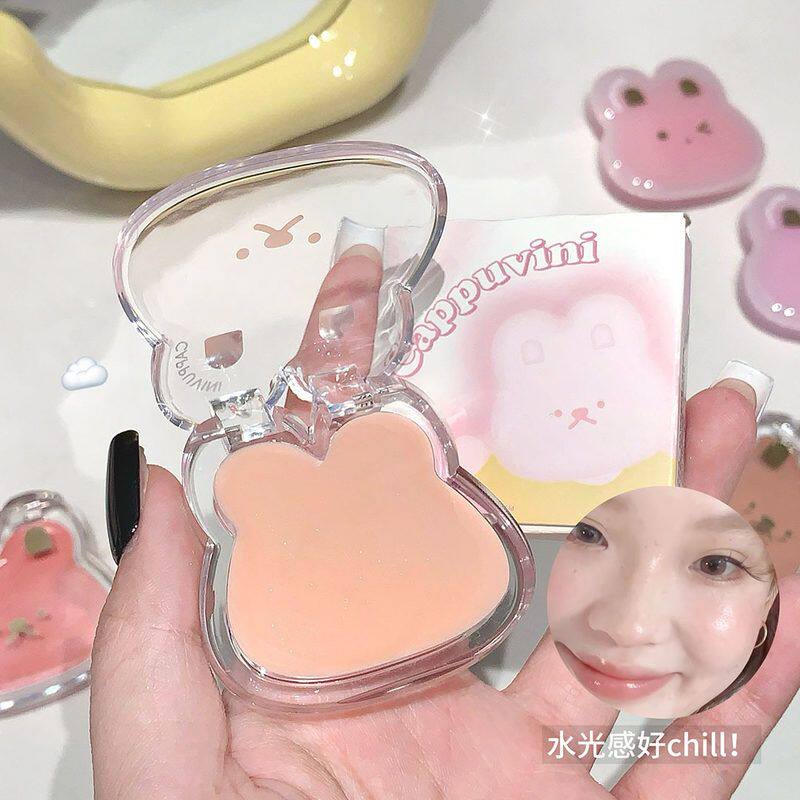 Cappuvini水光颊色多用膏唇泥自然裸妆学生党平价高光单色腮红膏