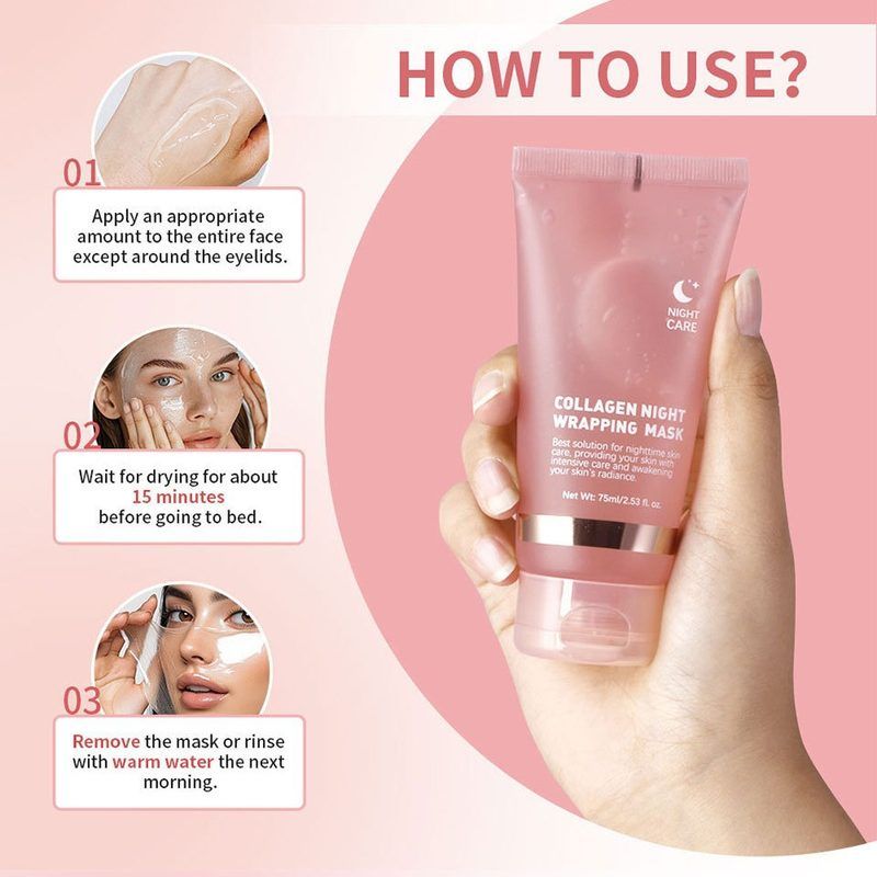 跨境水解胶原蛋白撕拉面膜Collagen Night Wrapping Mask面部保湿