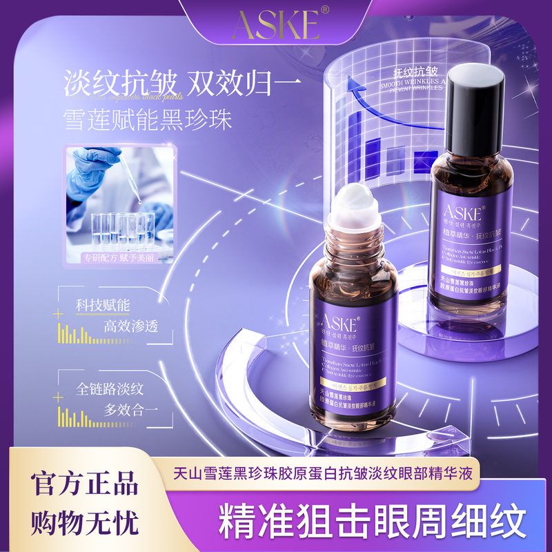 胶原蛋白抗皱淡纹眼部精华液淡黑眼圈眼袋抗皱精华原液代发