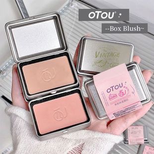 OTOU小铁盒腮红修容自然哑光雾面低饱和多色号百搭学生党腮红盘
