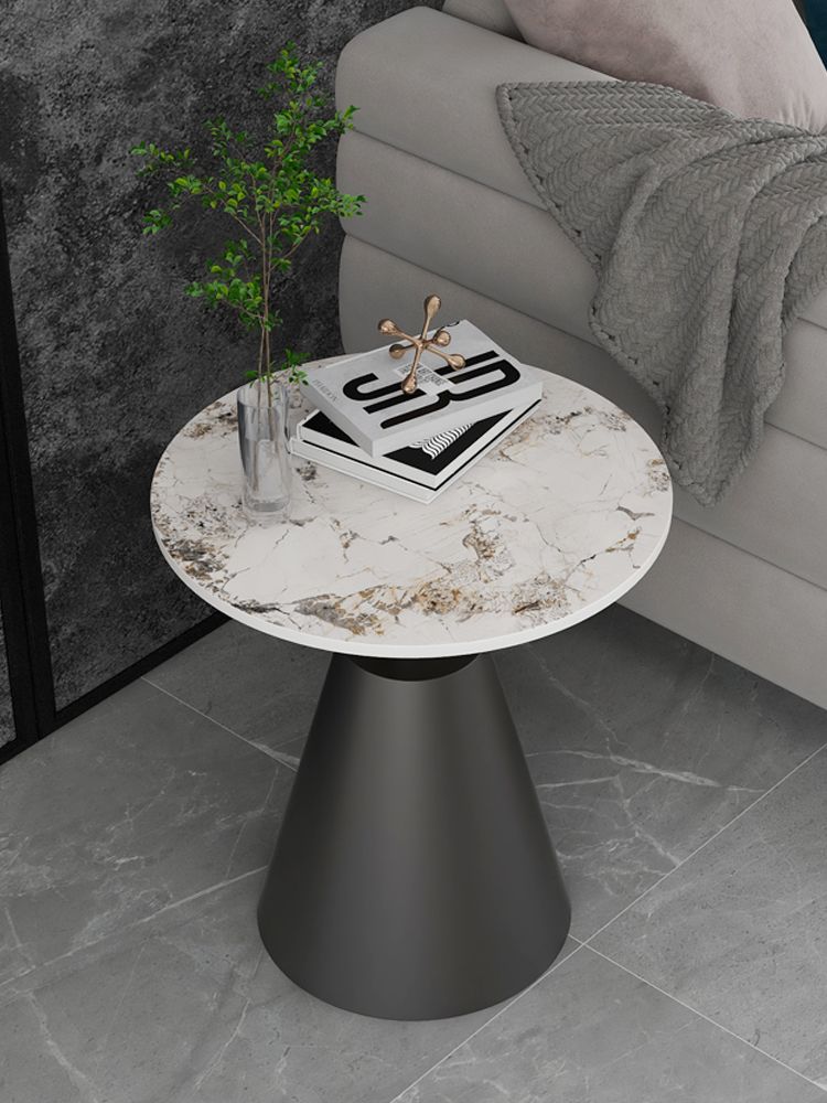 北欧轻奢边几圆形大理石沙发边角几阳台酒店小圆桌网红岩板小茶几