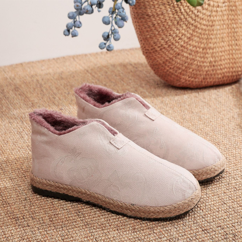 新款老北京布鞋冬棉麻加绒保暖鞋民族风禅意茶艺师女鞋平底家居鞋,女鞋,传统布鞋,淘宝优惠券,粉丝福利购,淘宝优惠卷
