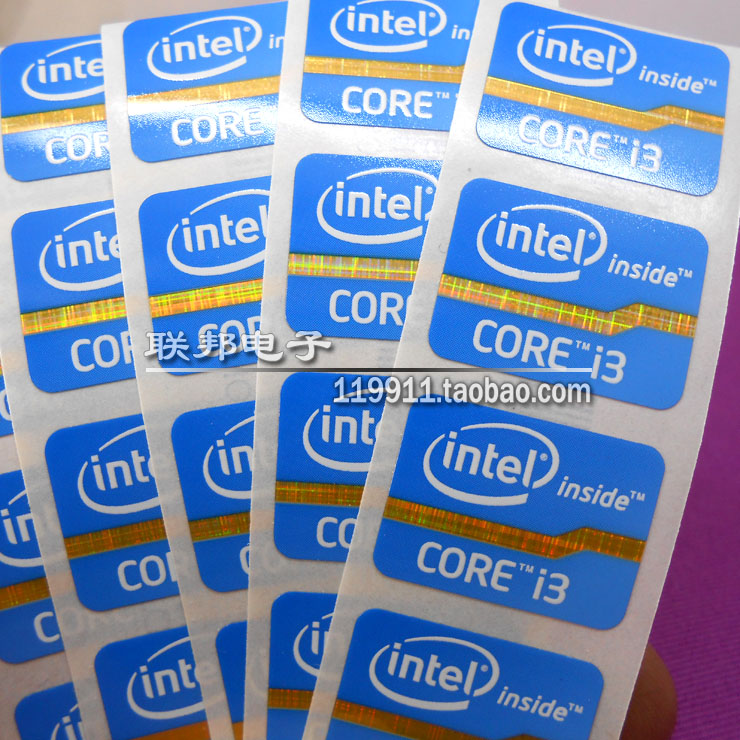 Intel core 酷睿 i3 CPU 电脑标签贴纸 电脑logo
