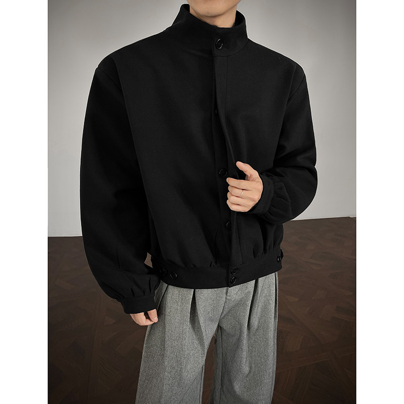 立领保暖加厚短款呢料外套男冬季夹棉大衣夹克棉服409-5631-P108,男装夹克,星座409(原A307）