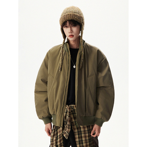 高品质立领飞行夹克廓形高街棒球服加棉加厚外套409-MY03-特P50图片