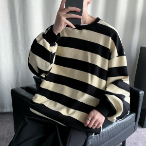 男生卫衣韩版潮流撞色条纹外套宽松长袖上衣服XZ404-2-TW05-p55图片