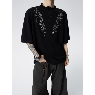 2603 2026年白枝花卉刺绣针织衫 XZ409 T恤 P48 圆领百搭老钱短袖