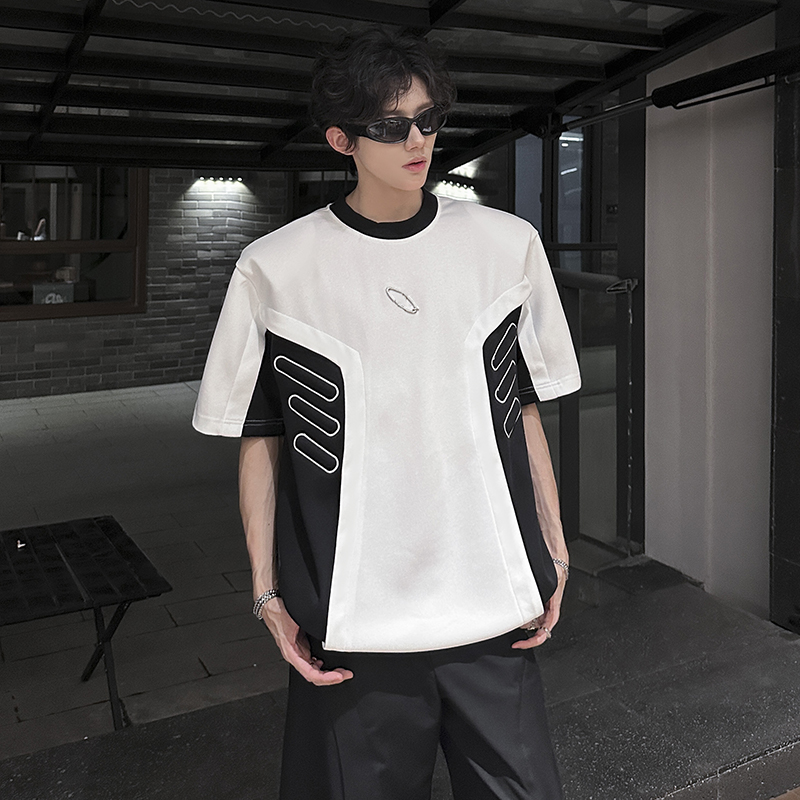 小众解构立体拼接垫肩短袖男先锋金属T恤重磅半袖409-2550-P58，商品下架区商品下架区，星座409(原A307）