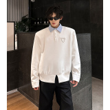 小众轻奢高级感条纹拼接假两件衬衫男痞帅Polo领上衣409-5625-P58，男装衬衫，星座409(原A307）