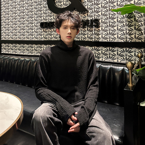 简约慵懒休闲长袖针织高领打底衫纯色外穿内搭T恤 409-J222-P48图片