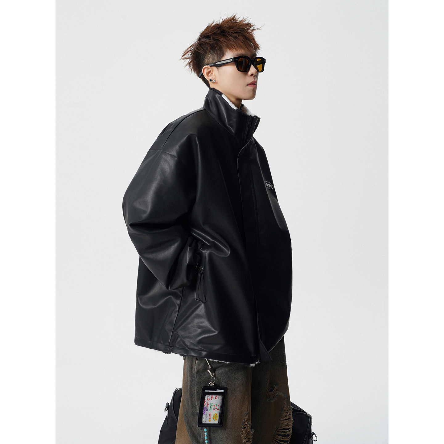 两面穿羊羔毛棉服冬季新款加厚棉衣宽松立领皮衣409-J232-P128,男装皮衣,星座409(原A307）