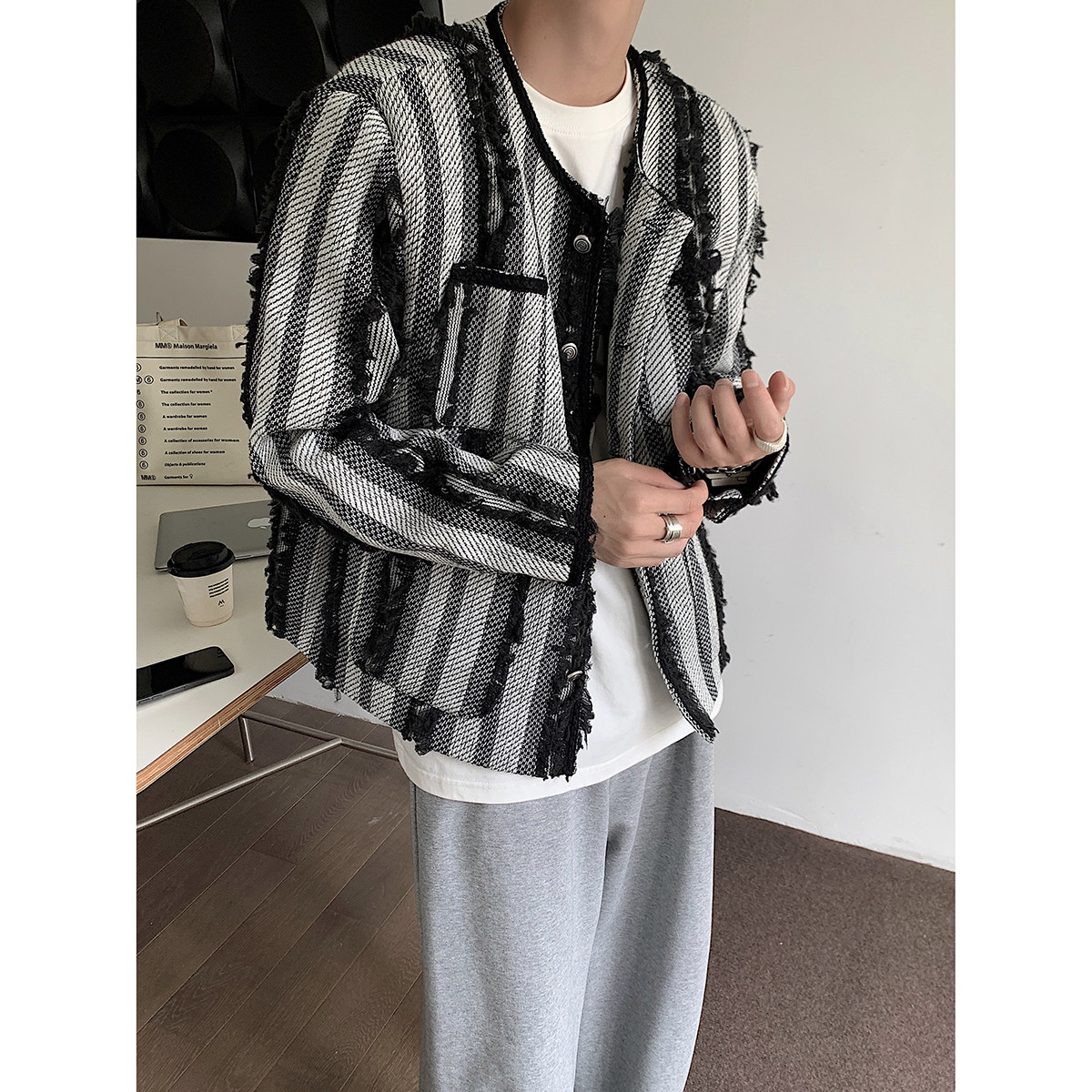 小香风青少年外套男秋季复古小众夹克情侣休闲上衣A307-5520-P115,男装夹克,星座409(原A307）