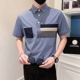 社会小伙夏季纯色个性衬衫男短袖衬衣修身休闲上衣A307-CS11-P58，男装衬衫，星座409(原A307）