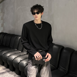 基础垫肩打底衫男高级感秋冬新款内搭纯色长袖T恤 409-J215-P38,男装T恤,星座409(原A307）