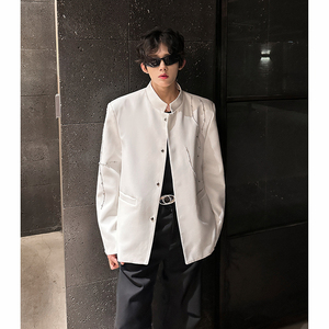 高级感立领风西装外套男秋季休闲新中式钉珠西服409-5621-P118图片