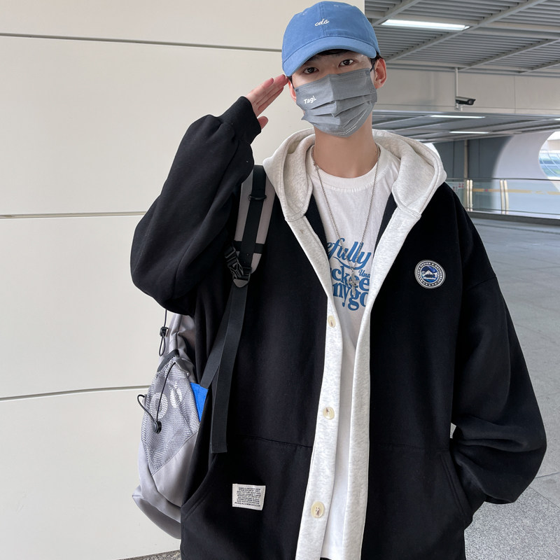 春秋连帽卫衣开衫宽松百搭潮ins运动休闲棒球服XZ404-2-W008,男装卫衣,星座409(原A307）