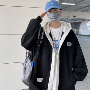 春秋连帽卫衣开衫宽松百搭潮ins运动休闲棒球服 XZ404-2-W008图片