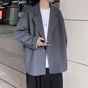 韩国宽松休闲小众黑oversize灰色西装春秋外套XZ404-2-XF06-p90图片