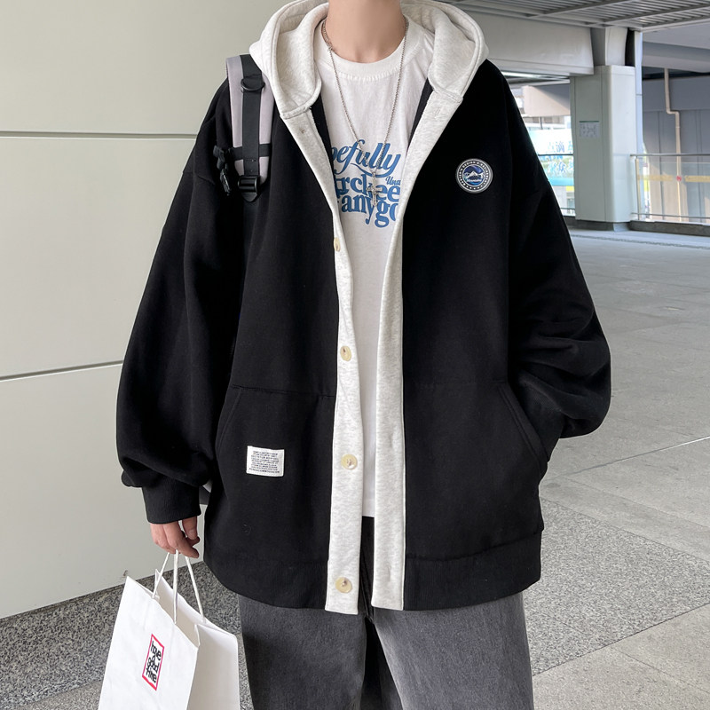 春秋连帽卫衣开衫宽松百搭潮ins运动休闲棒球服XZ404-2-W008,男装卫衣,星座409(原A307）