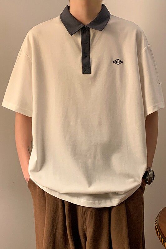 2023夏装男士短袖Polo衫宽松翻领印花港味百搭学生A307-PL302-P55,男装Polo衫,星座409(原A307）