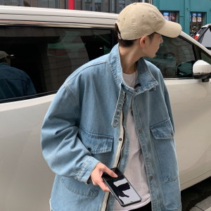 2021春季男牛仔夹克韩版潮流港风宽松bf上衣外套xz404-2-J02图片