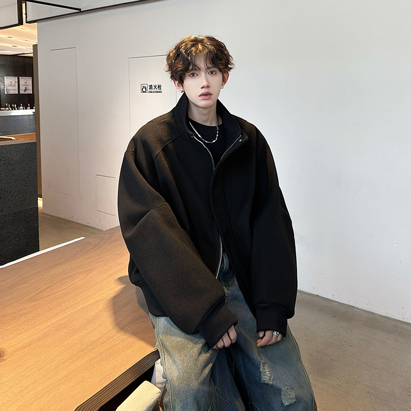 美式高街高级感立领短款休闲宽松毛呢夹克呢子大衣409-F112-P118，男装夹克，星座409(原A307）