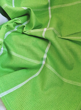 特价格子餐巾布纯棉美食烘焙厨房家居出口柔软百洁布吸水田园绿色