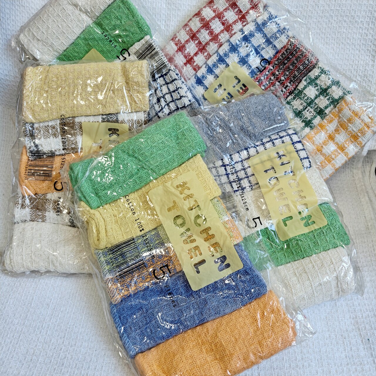 田园优质餐巾纯棉厨房抹布格子纹多用途吸水加厚厨房用品清洁棉质