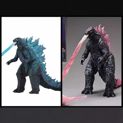 哥斯拉2 怪兽之王 喷射 蓝色 粉色 GODZILLA  2 可动 模型盒装
