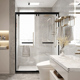 家用钻石型玻璃门一字型三联动卫生间用 上海淋浴房定制移门一体式