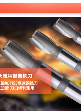 上海上工 锥柄键槽铣刀 莫氏锥柄键槽铣刀锥立铣刀高速钢三刃铣刀