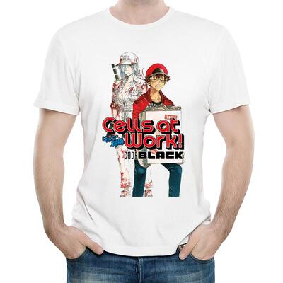 工作细胞T恤贴身白色短袖圆领印花春夏流行衣服男女Cells at Work