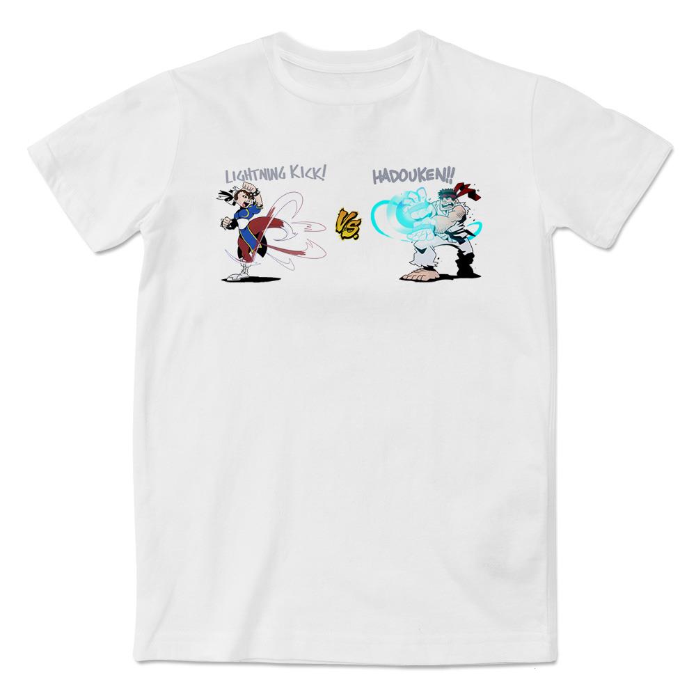 经典街机街头霸王之春丽VS隆印花短袖T恤游戏周边文化衫男女童款