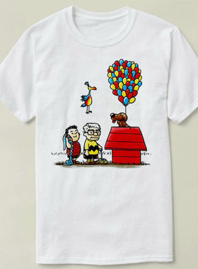 Parody of UP in Peanuts UP 飞屋环游记 定制 T-Shirt T恤 衣服